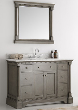 49" Silver Grey Traditional Bathroom Vanity in Faucet Option