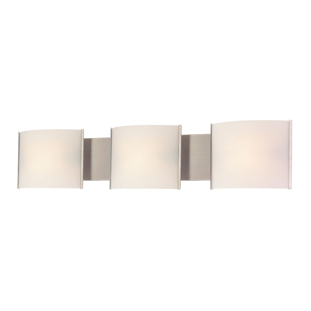 Pannelli Vanity - 3 Light with Lamps. White Opal Glass / SS Finish