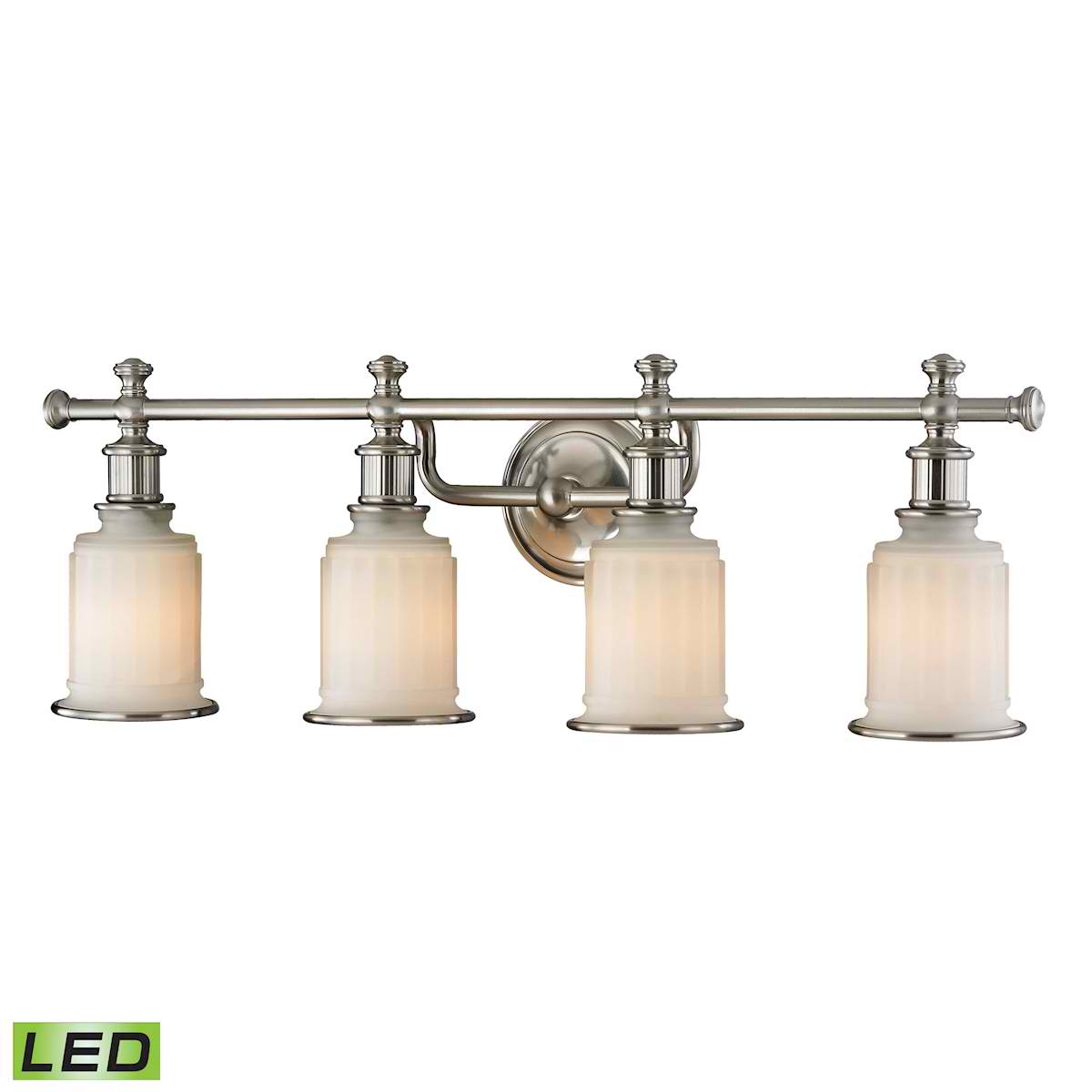 Acadia Collection 4 Light Bath in Brushed Nickel - LED, 800 Lumens (3200 Lumens Total) with Full Scale
