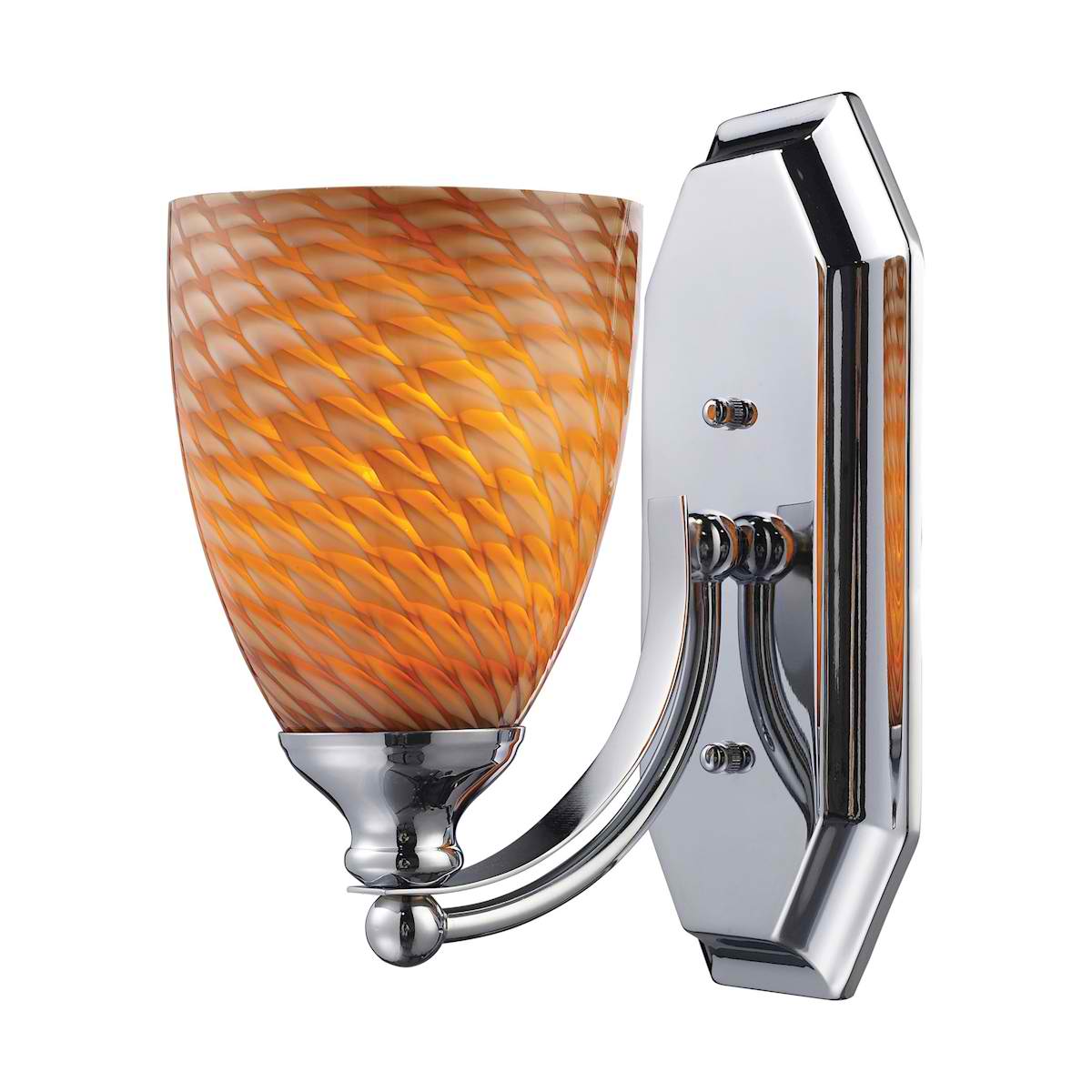 Vanity 1 Light Chrome Finish with Cocoa Glass