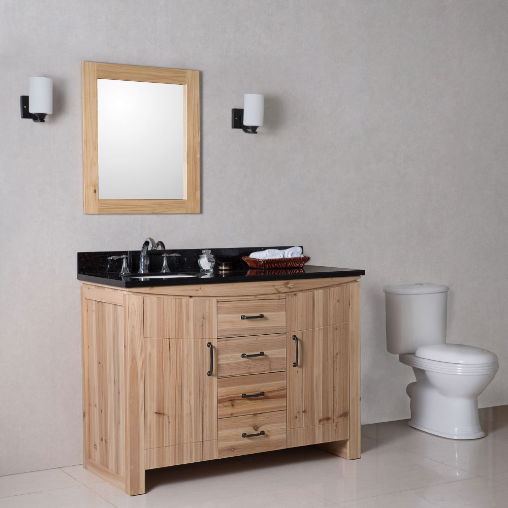 The Bella Collection 48 inches in Single Sink Wood Vanity Solid Fir Natural With Counter Top Option