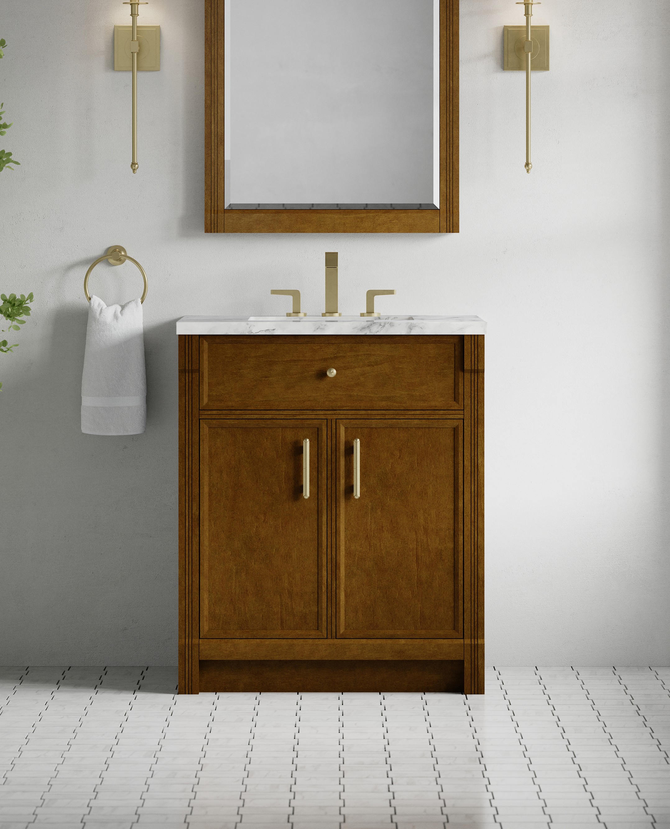 James Martin 30" Single Vanity Cabinet, Honey Oak with Countertop Options