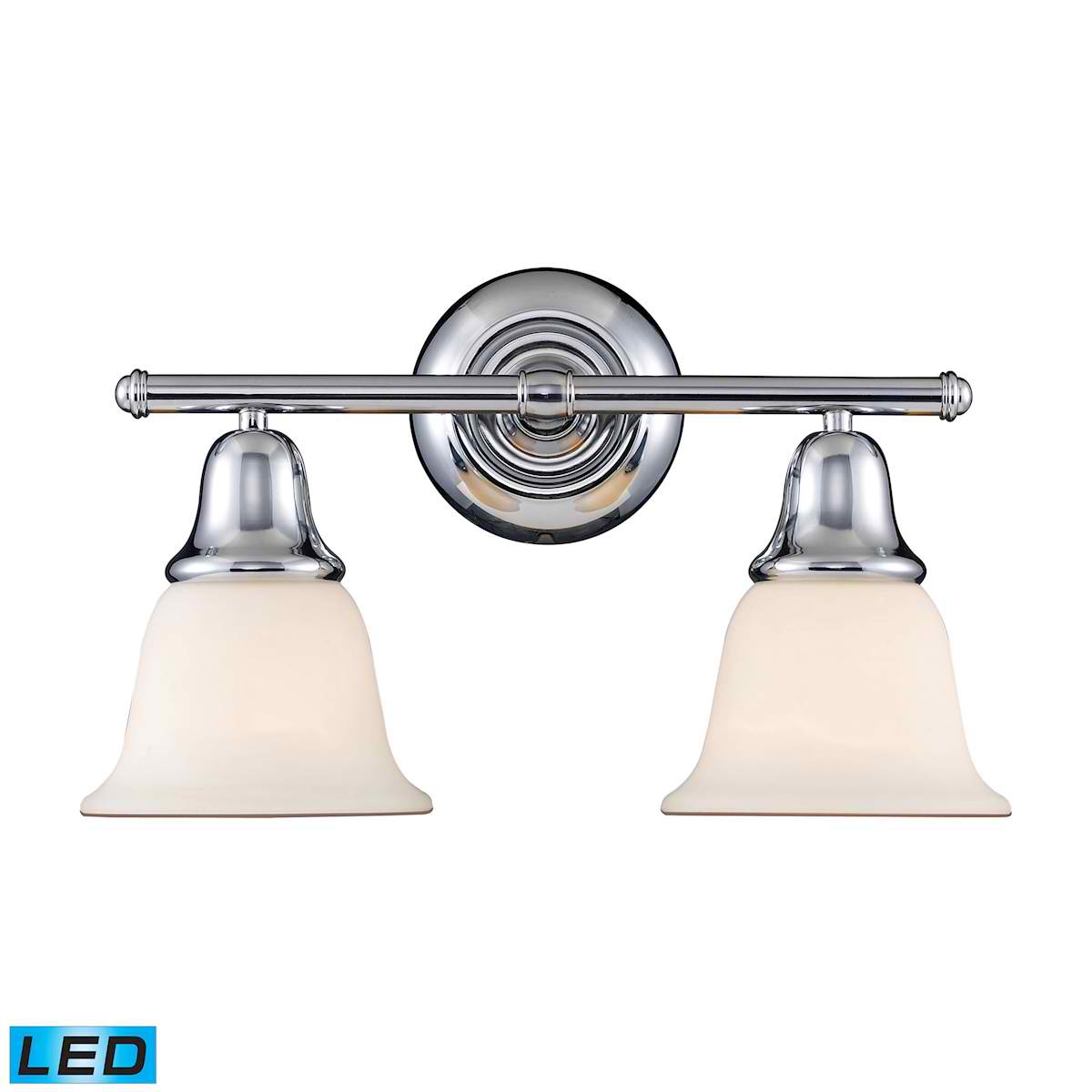 Berwick 2-Light Vanity in Polished Chrome - LED, 800 Lumens (1600 Lumens Total) with Full Scale Dimm