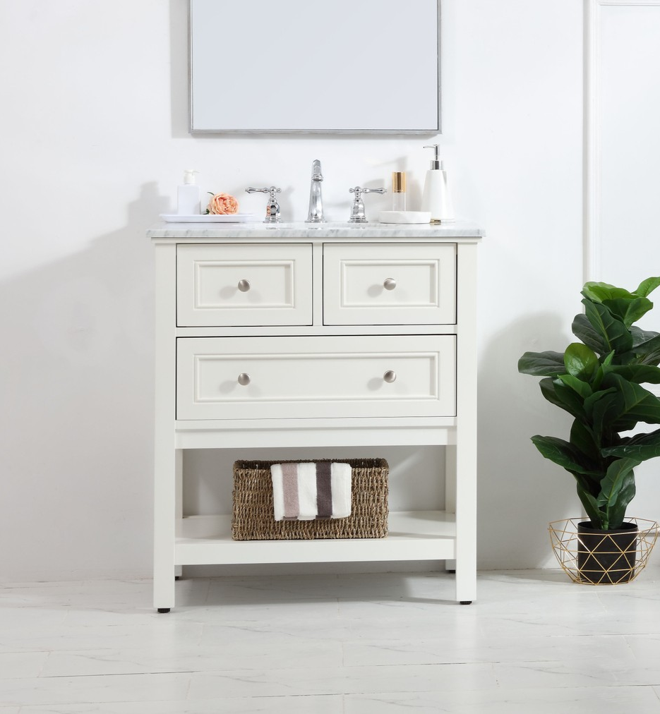 Modern Fitting 30" Single Bathroom Vanity set in White