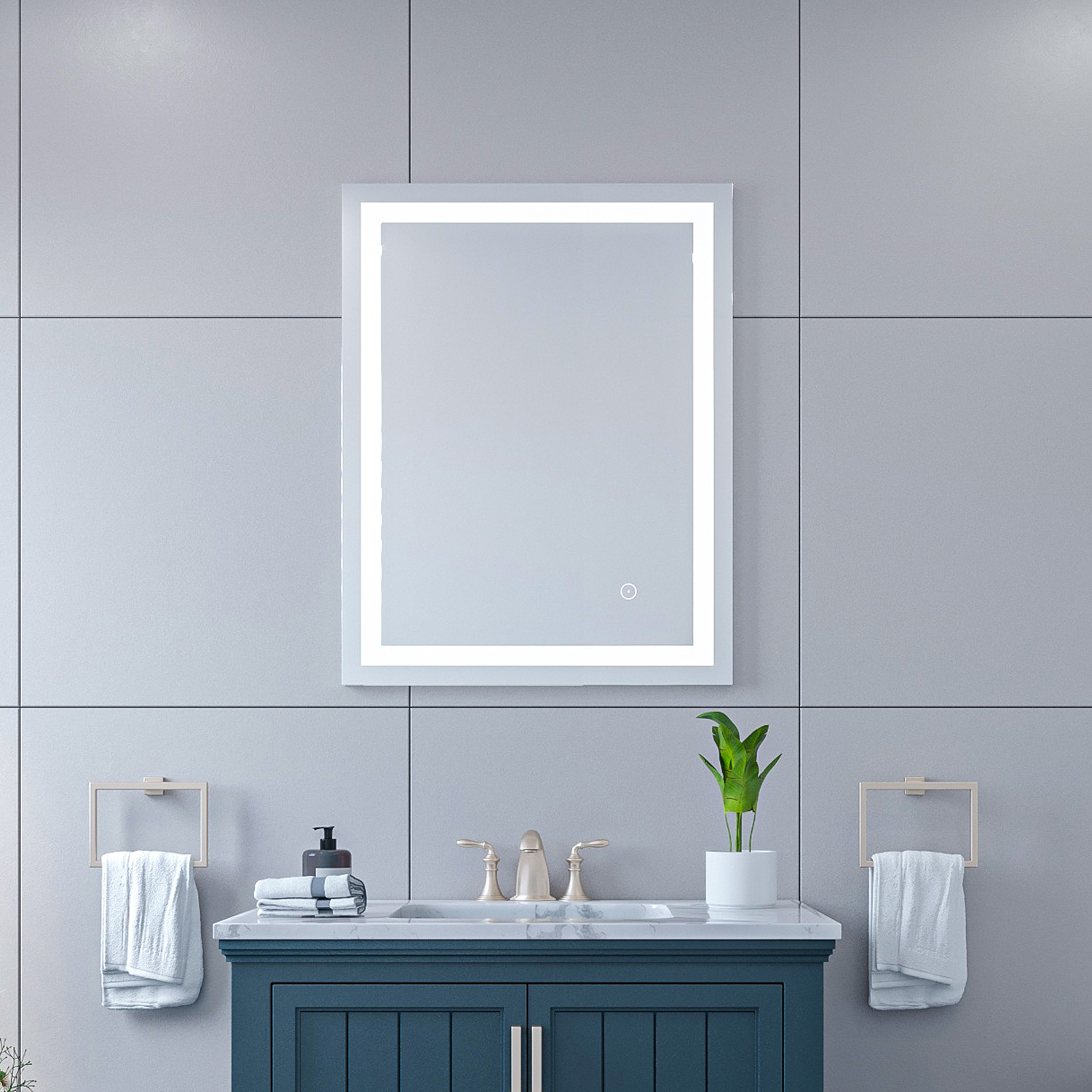LV 24" Rectangle Frameless Modern Design LED Bathroom Vanity Mirror