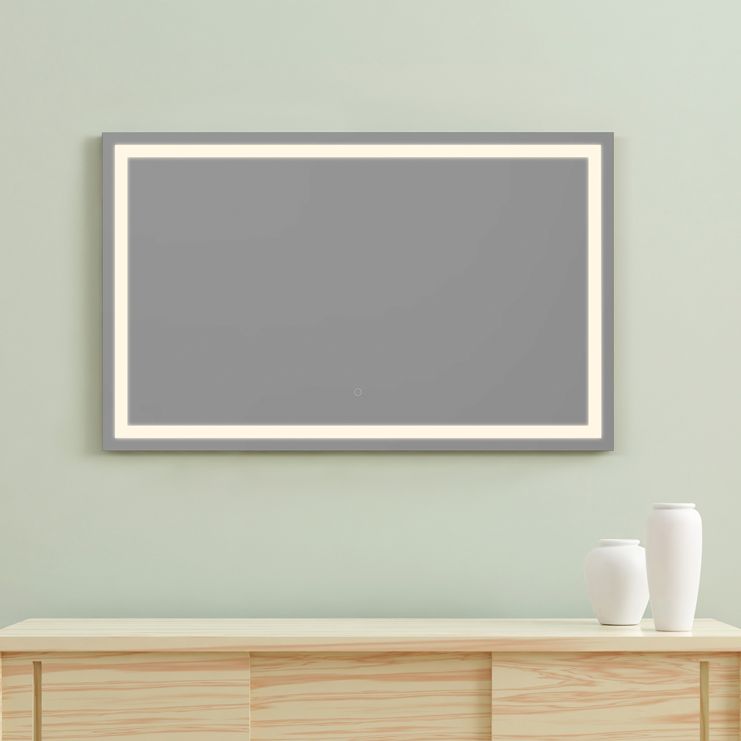 LV 48" Rectangle Frameless Modern Design LED Bathroom Vanity Mirror