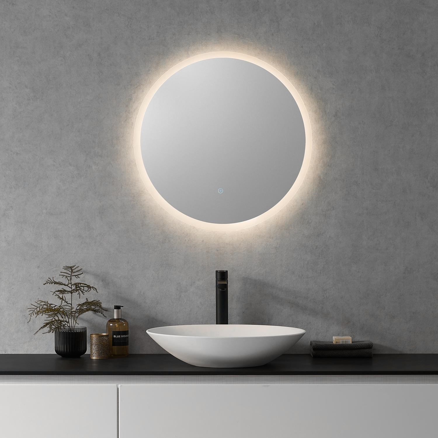 LV Round 32" Frameless Modern Bathroom/Vanity LED Lighted Wall Mirror