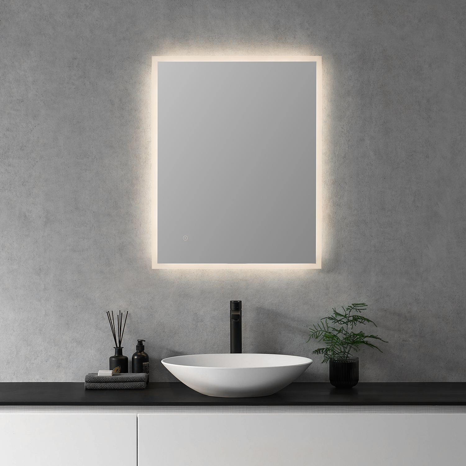 LV Rectangle 24" Frameless Modern Bathroom/Vanity LED Lighted Wall Mirror