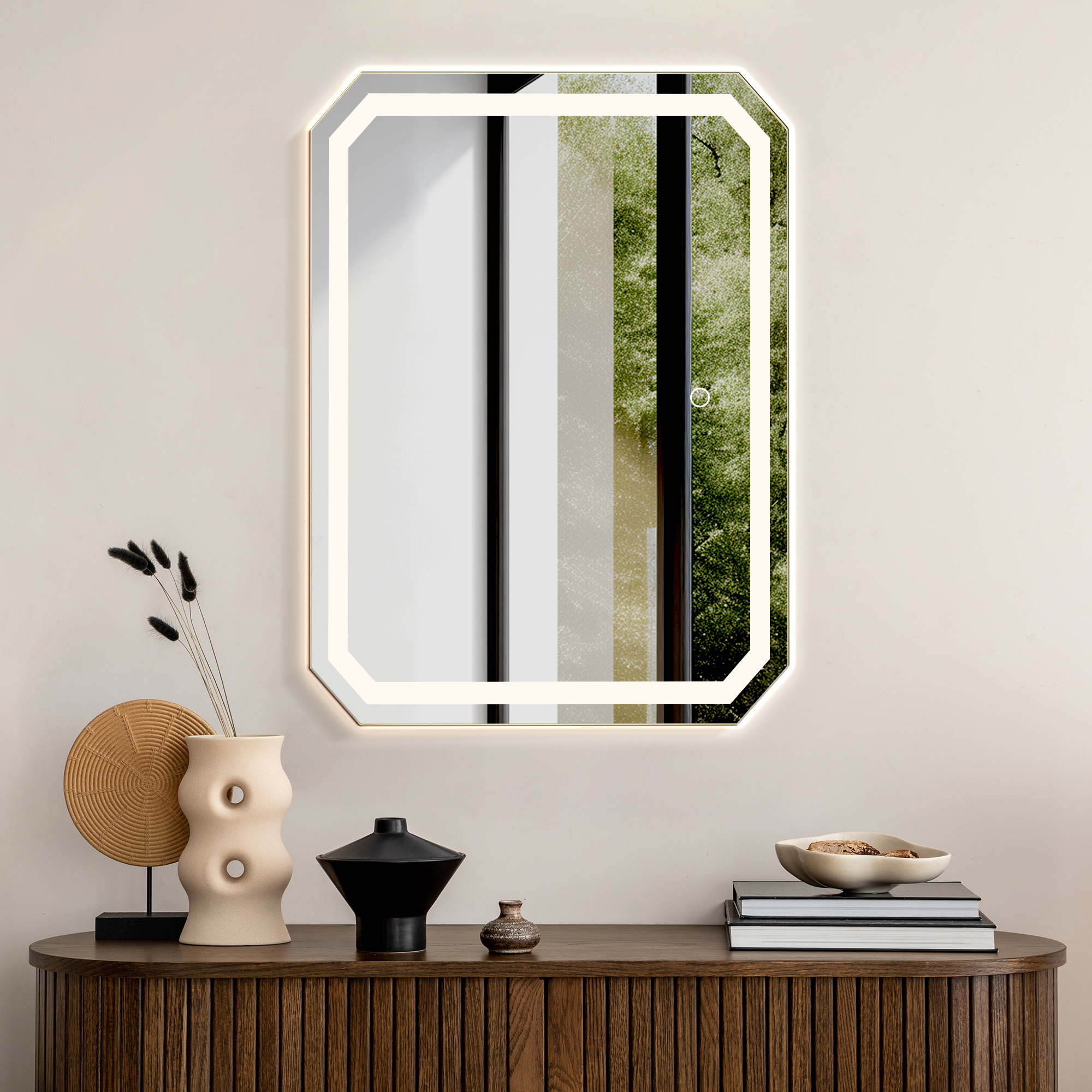 LV 36x30" Octogan Frameless Modern LED Bathroom Vanity Mirror
