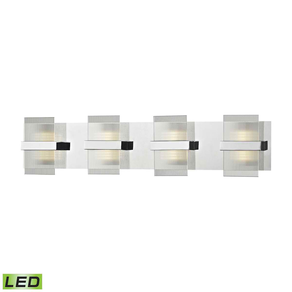Desiree 4 LED Vanity in Polished Chrome with Clear Lined Glass