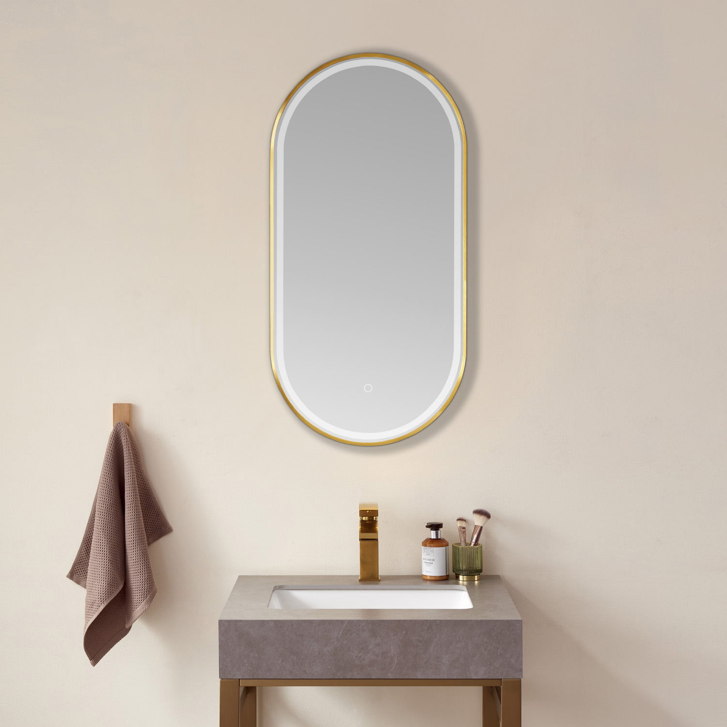 LV 18'' Oval LED Lighted Accent Bathroom/Vanity Wall Mirror