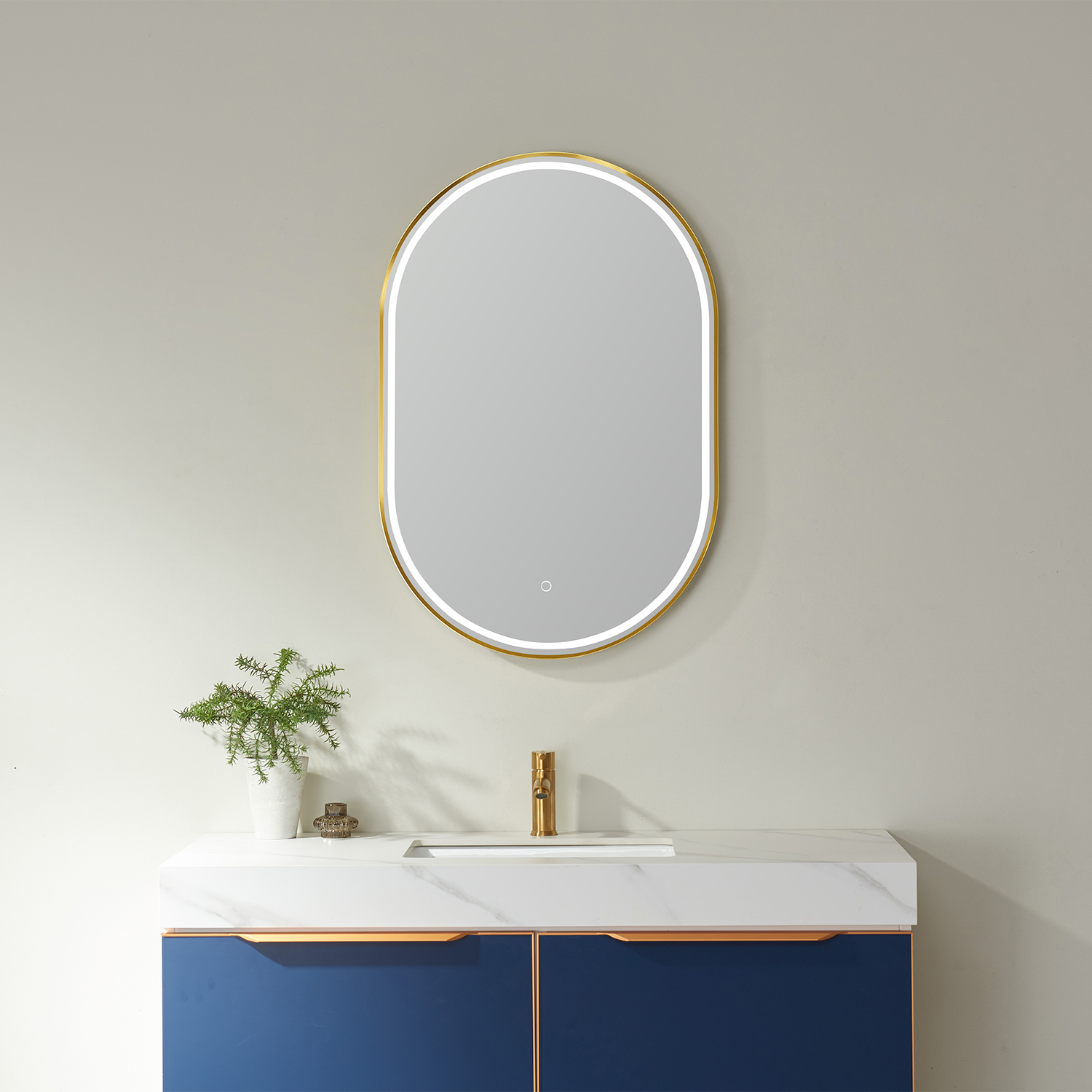 LV 24'' Oval LED Lighted Accent Bathroom/Vanity Wall Mirror