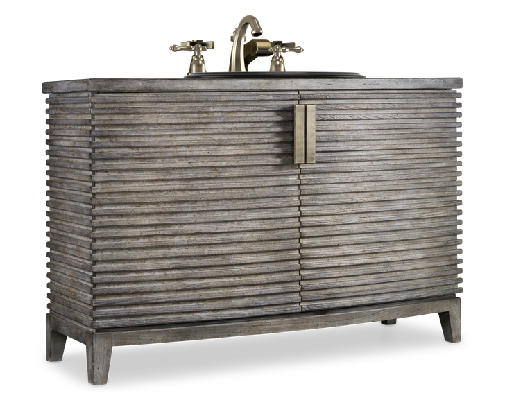 Milano Hall Chest 50 Repeating Natural Walnut Antiqued Brass Bathroom Vanity
