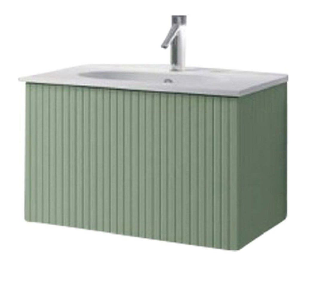 24" Lime Finish Wall Mount Bath Vanity with Linen Cabinet Option Made in Spain