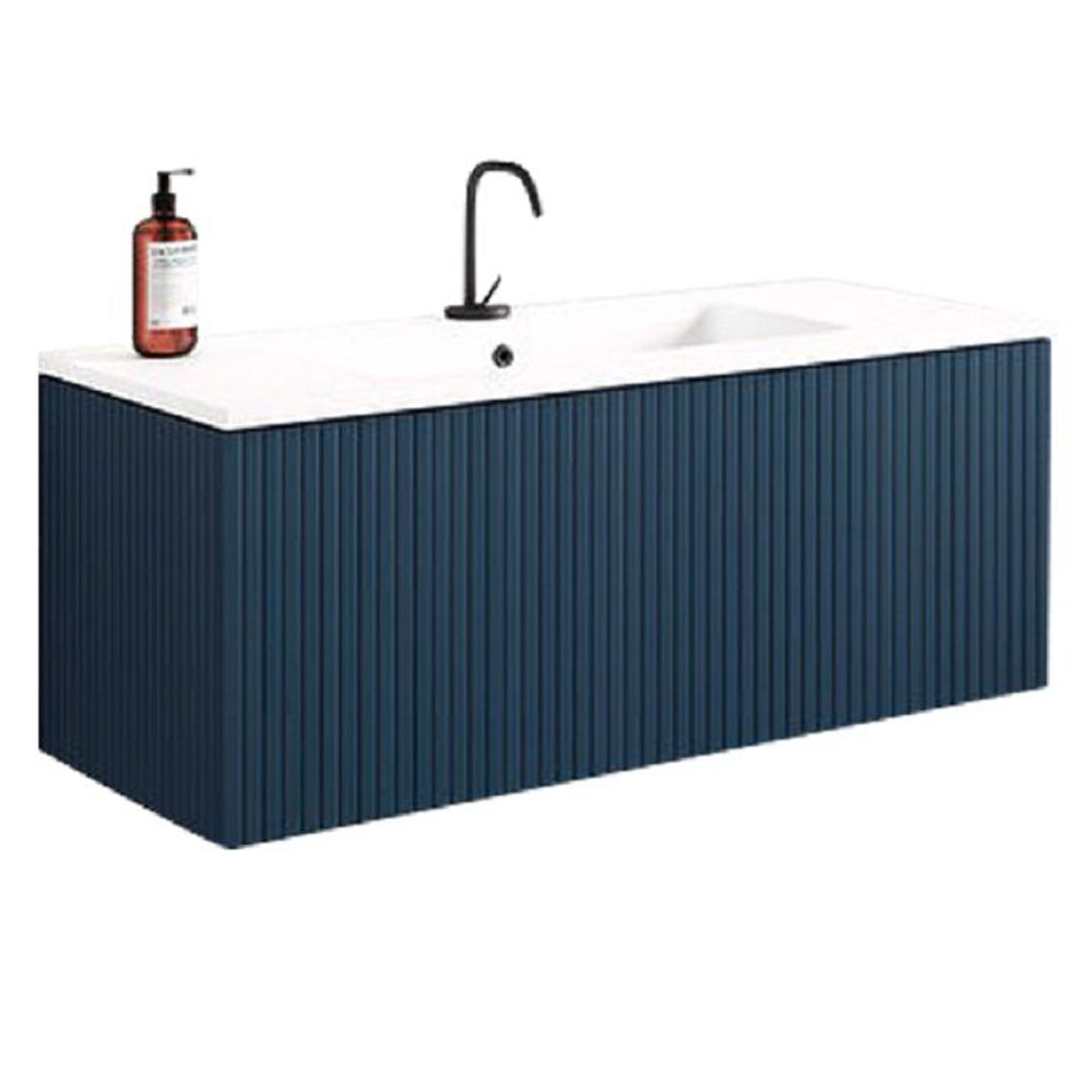 24" Royal Blue Finish Wall Mount Bath Vanity with Linen Cabinet Option Made in Spain