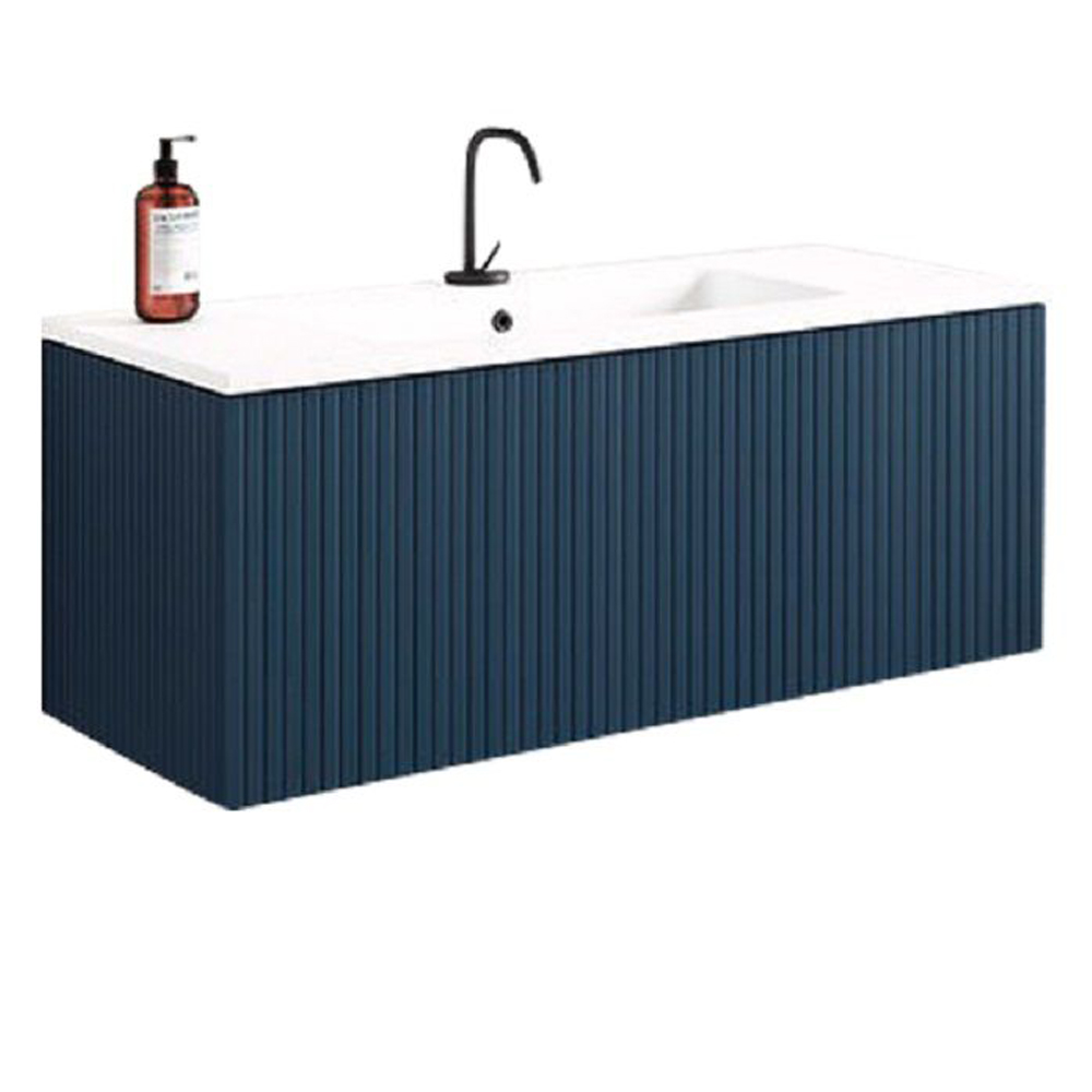 32" Royal Blue Finish Wall Mount Bath Vanity with Linen Cabinet Option Made in Spain