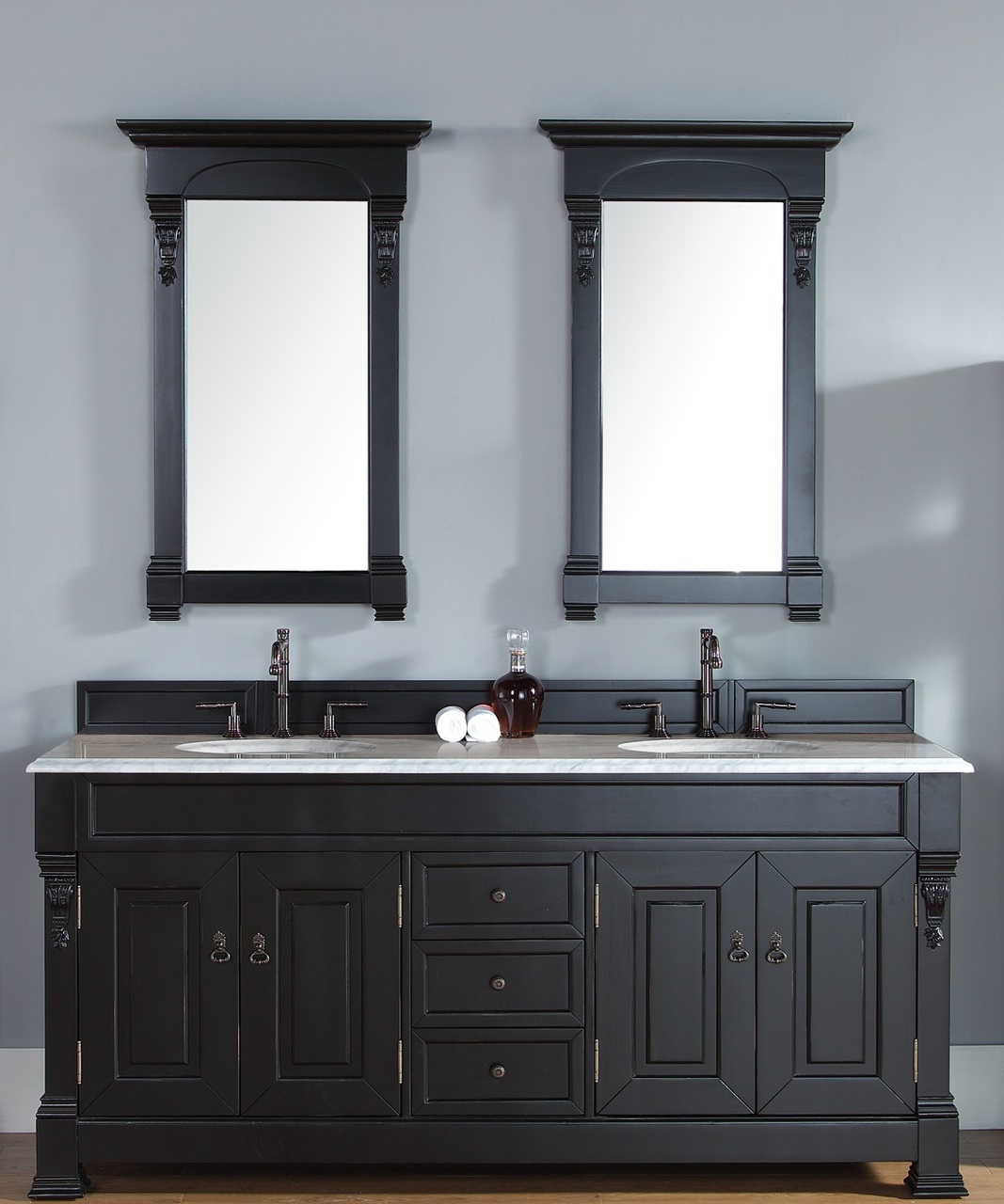 James Martin Brookfield Collection 72" Double Vanity, Antique Black