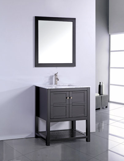 30 inch Contemporary Espresso Finish Bathroom Vanity Cabinet