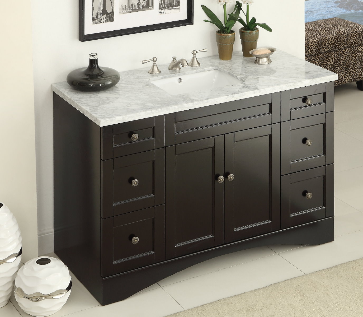 47 inch Adelina Stylish Espresso Bathroom Vanity