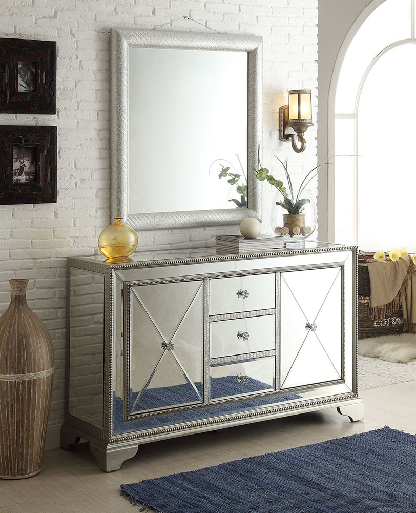 Adelina 59 inch Styled Mirrored Cabinet with Mirror Adelina 59 inch Styled Mirrored Cabinet with Mirror