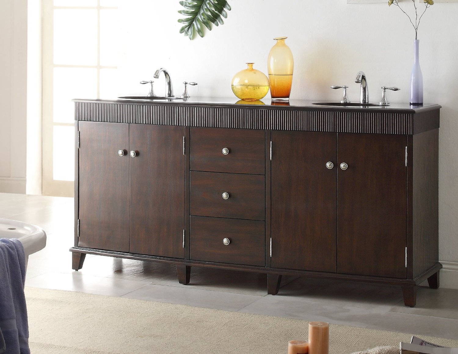 Adelina 72 inch Contemporary Double Sink Bathroom Vanity