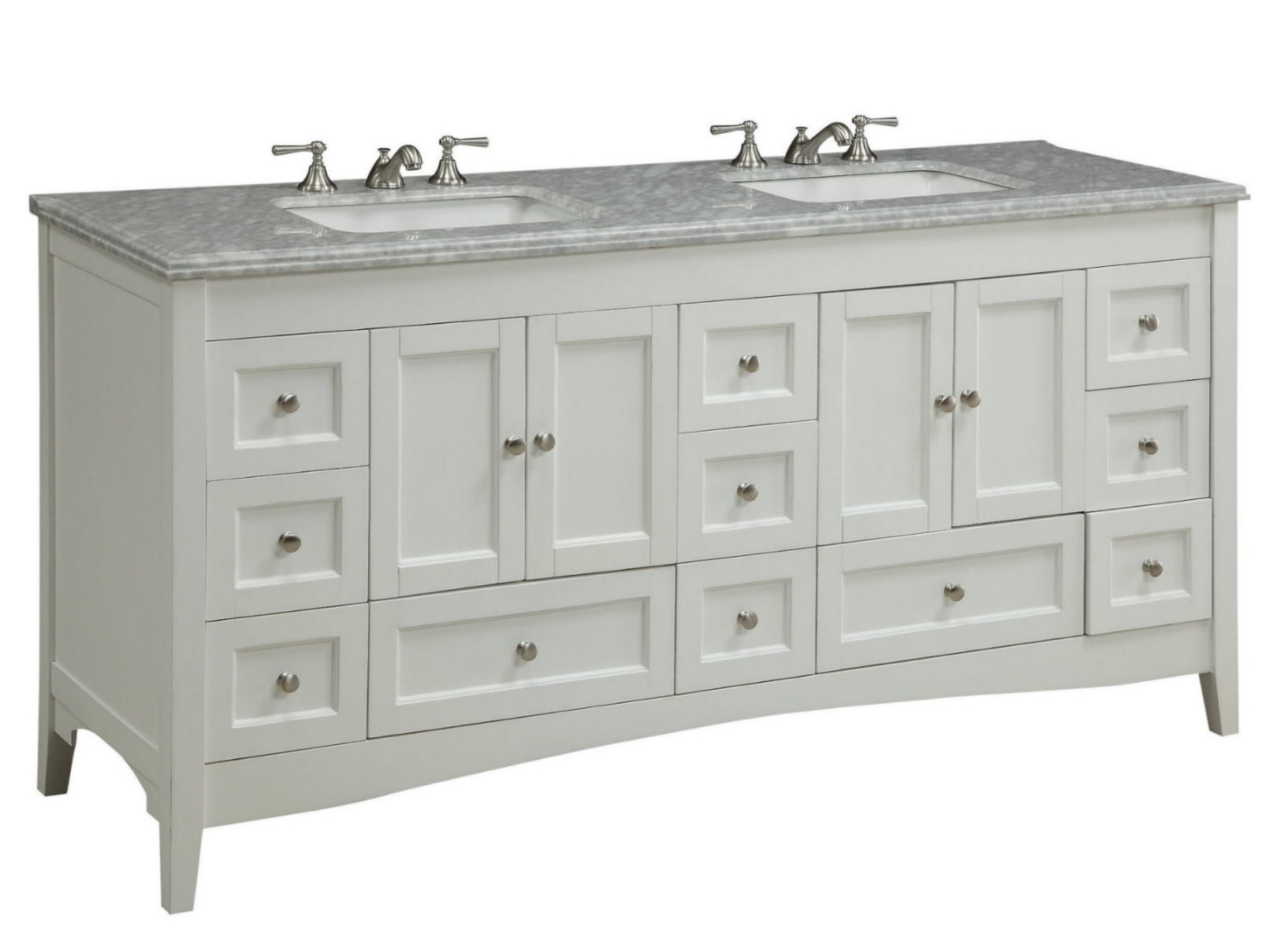 Adelina 72 inch Double Sink Bathroom Vanity White Finish Adelina 72 inch Double Sink Bathroom Vanity White Finish