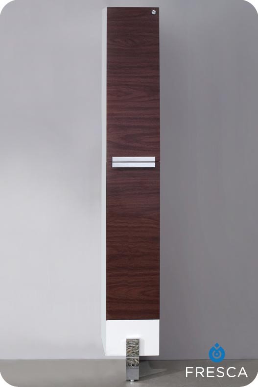 74 inch Dark Walnut Bathroom Linen Side Cabinet 74 inch Dark Walnut Bathroom Linen Side Cabinet