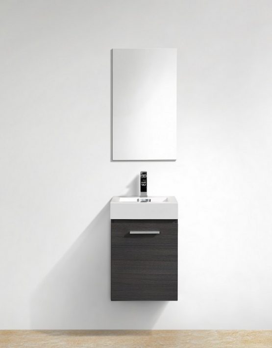 Modern Lux 16" Gray Oak Wall Mount Modern Bathroom Vanity