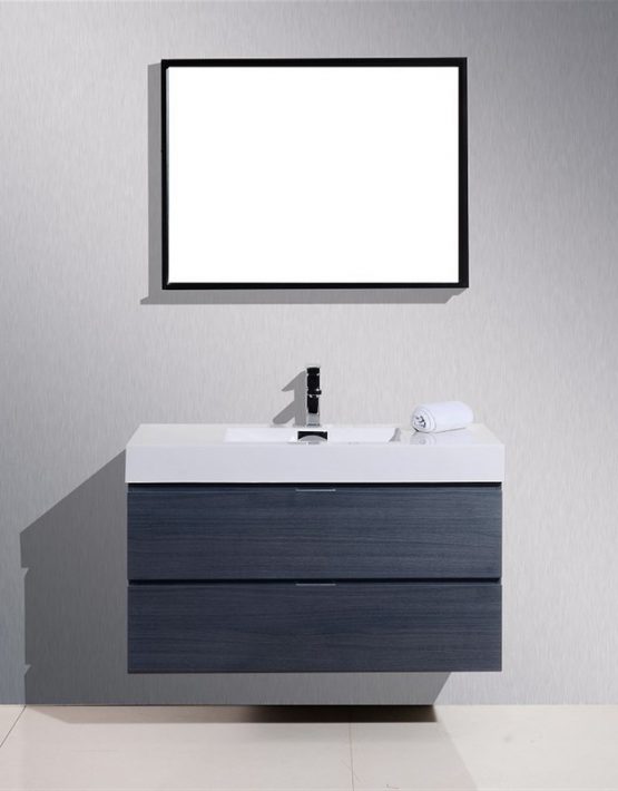 Modern Lux 40" Gray Oak Wall Mount Modern Bathroom Vanity