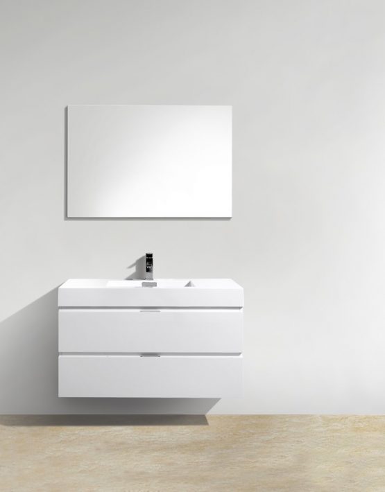 Modern Lux 40" High Gloss White Wall Mount Modern Bathroom Vanity Modern Lux 40" High Gloss White Wall Mount Modern Bathroom Vanity
