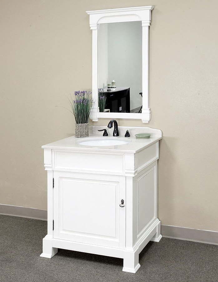 Bella 30 inch Antique White Finish Bathroom Vanity 