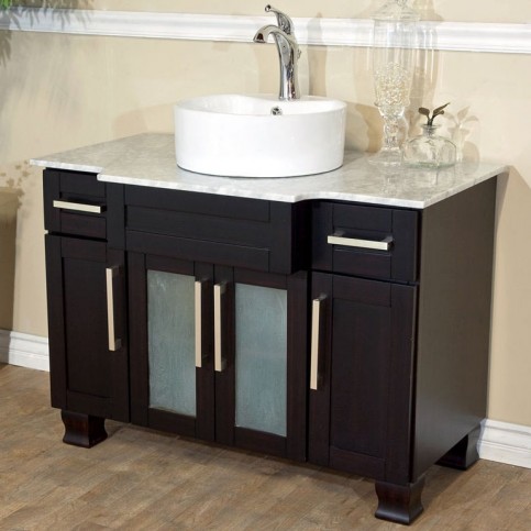 Bella 40 inch Single Sink Bathroom Vanity Italy Carrara Marble Top