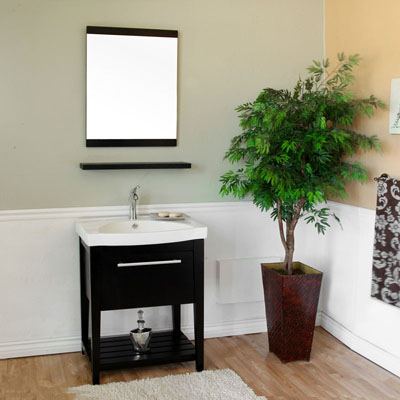 Bella 27 inch Single Sink Bathroom Vanity White Ceramic Top