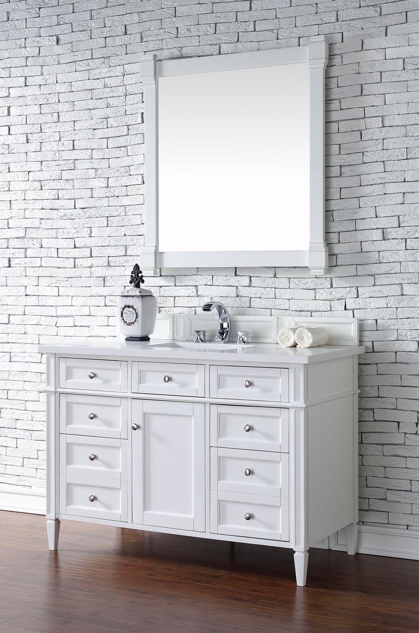 James Martin Brittany Collection 48" Single Vanity, Bright White