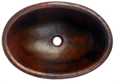 Copper Oval Plain Sink  Chocolate Finish, Finest Handmade