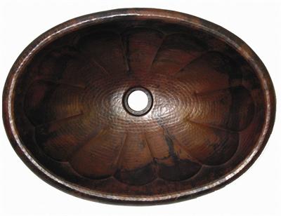 Copper Oval Pumpkin Sink Chocolate Finish, Finest Handmade