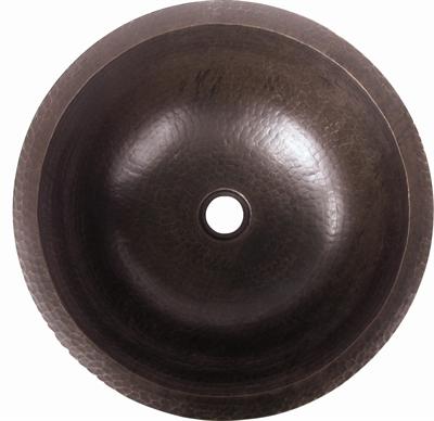 Copper Round Plain 15 inch Sink Chocolate Finish