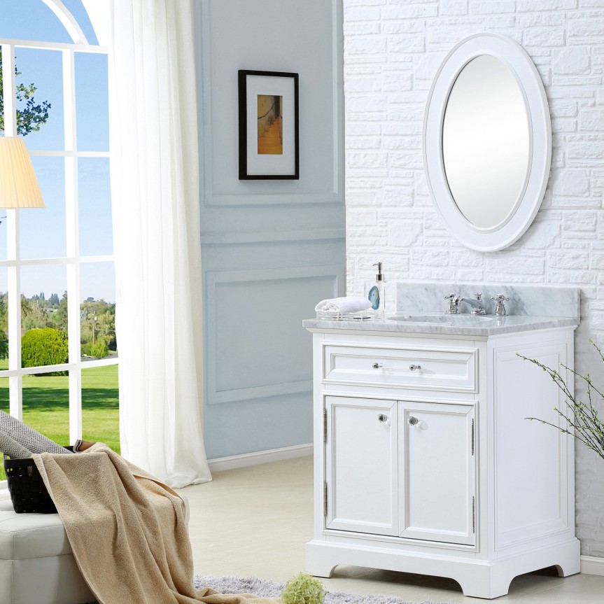 30 inch Traditional Bathroom Vanity Marble Countertop
