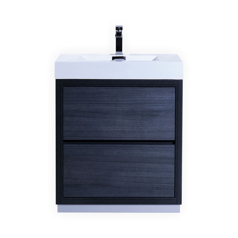 Modern Lux 30" Gray Oak Free Standing Modern Bathroom Vanity