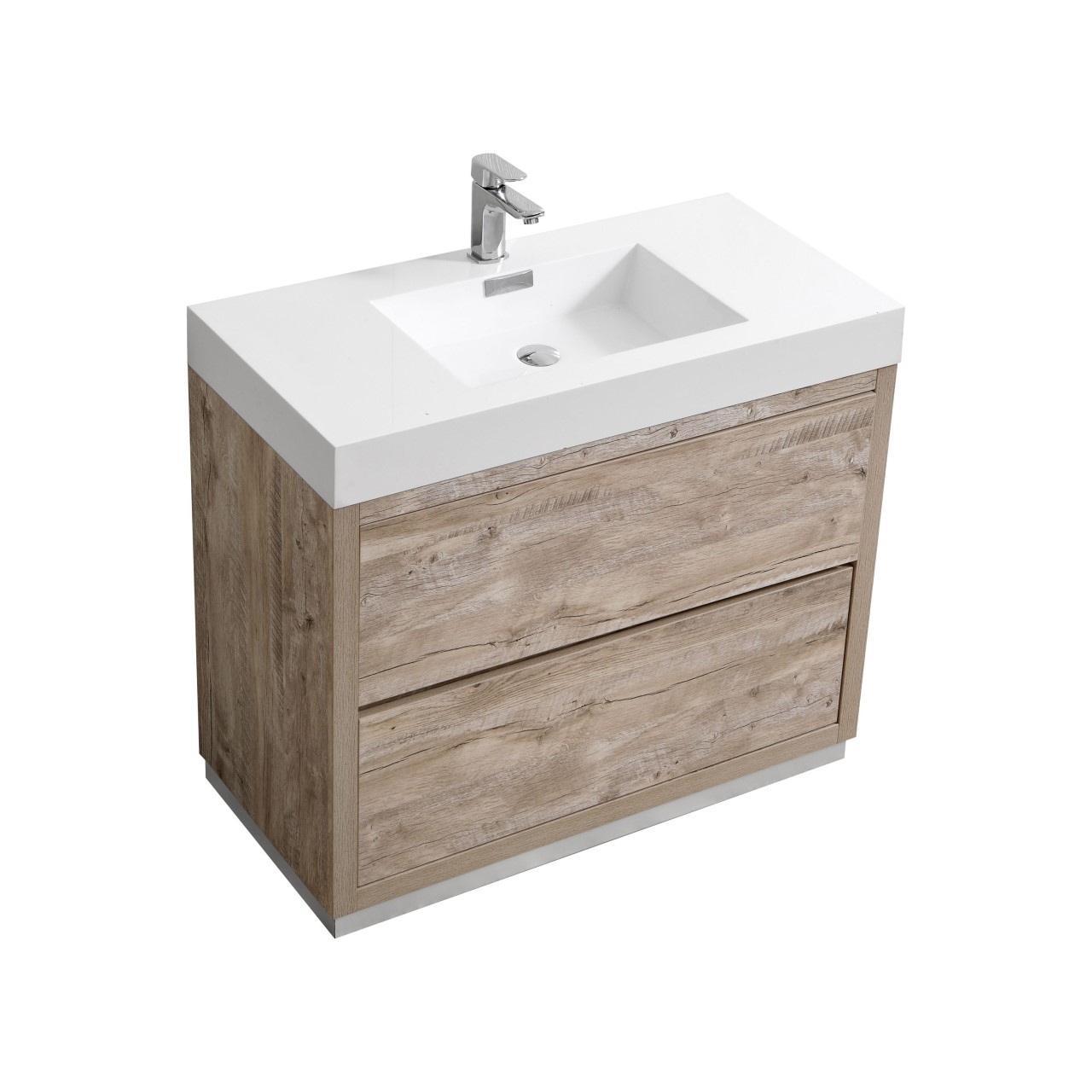 Modern Lux 40" Nature Wood Free Standing Modern Bathroom Vanity