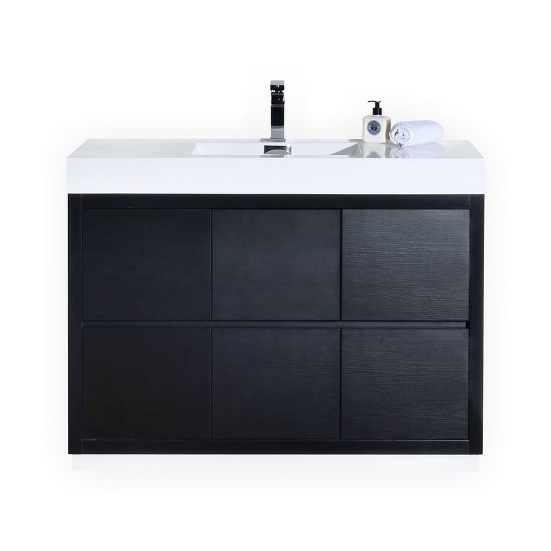 Modern Lux 48" Black Free Standing Modern Bathroom Vanity