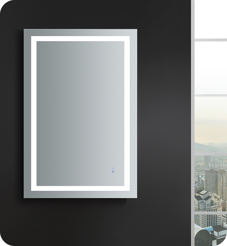 48" Wide x 30" Tall Bathroom Mirror w/ LED Lighting and Defogger