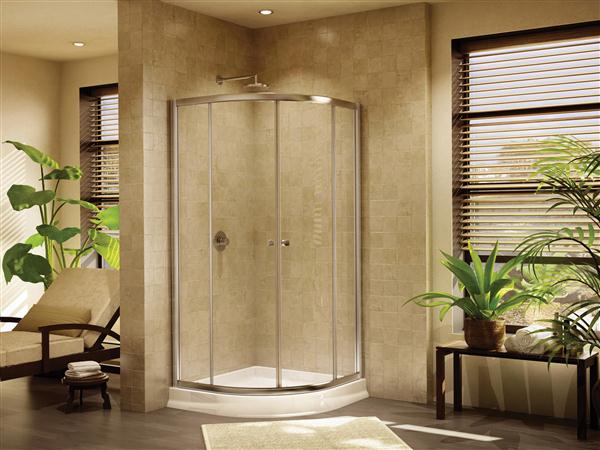 Fleurco Amalfi 32 Round Curved Glass Sliding Shower Doors