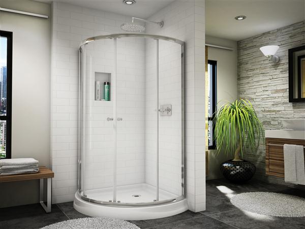 Fleurco Banyo Amalfi 32" Arc 4 Semi-Frameless Sliding Shower Door