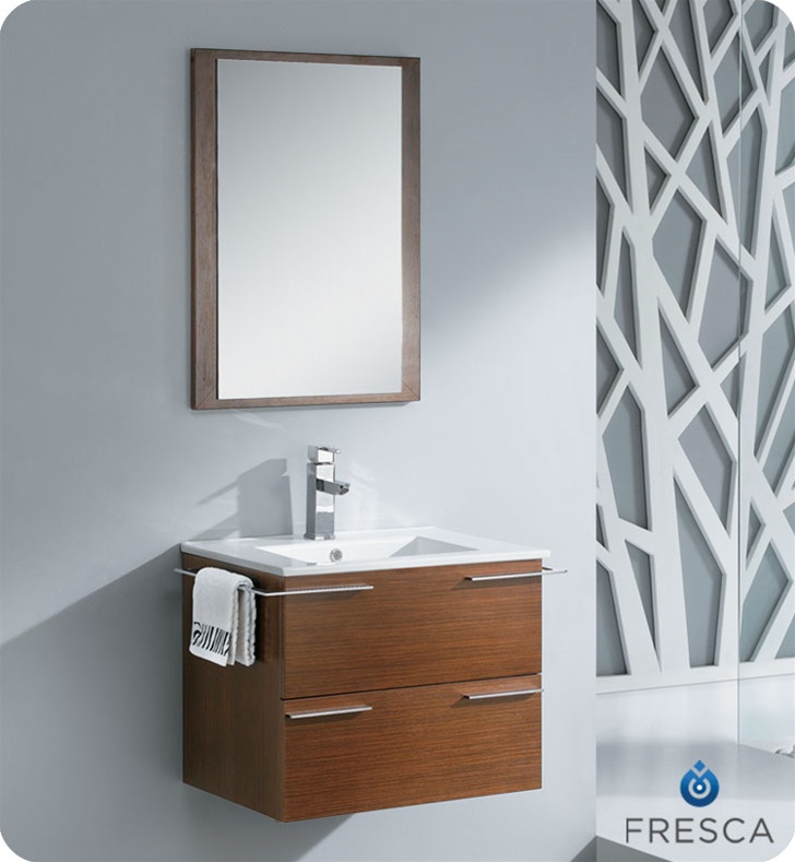 Wenge 24" Modern Bathroom Vanity | Wall mounted vanity 