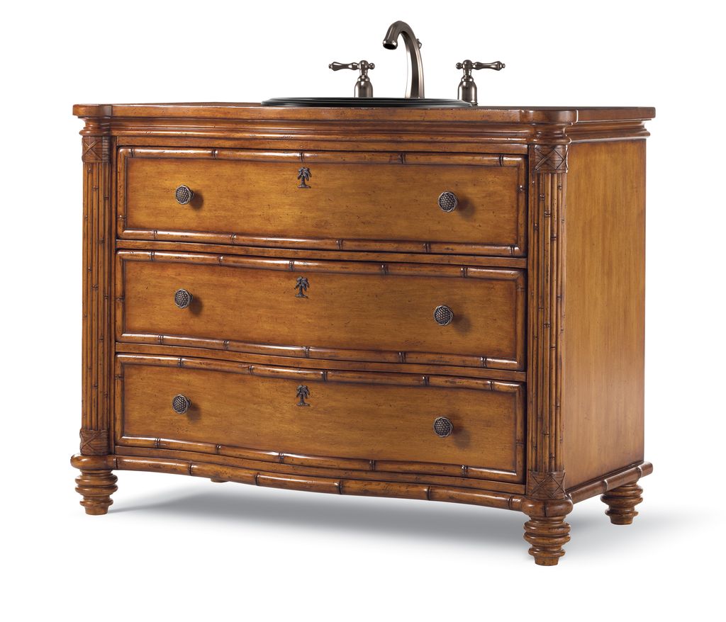 48" Bridgetown Sink Chest Distressed Umber Antique Brass Maple Hardwood Solids Bathroom Vanity