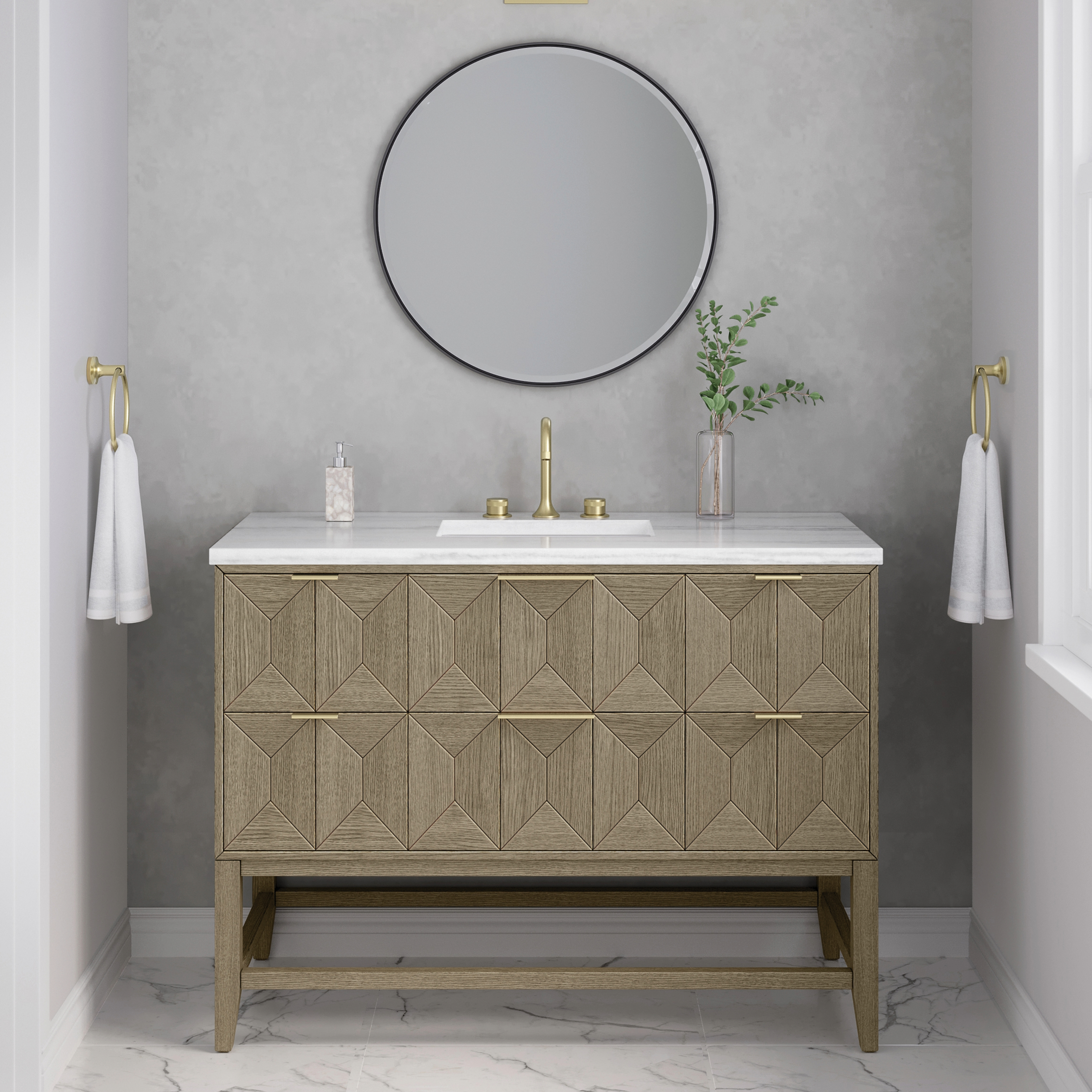 James Martin Breckenridge 72" Double Vanity, Whitewashed Oak
