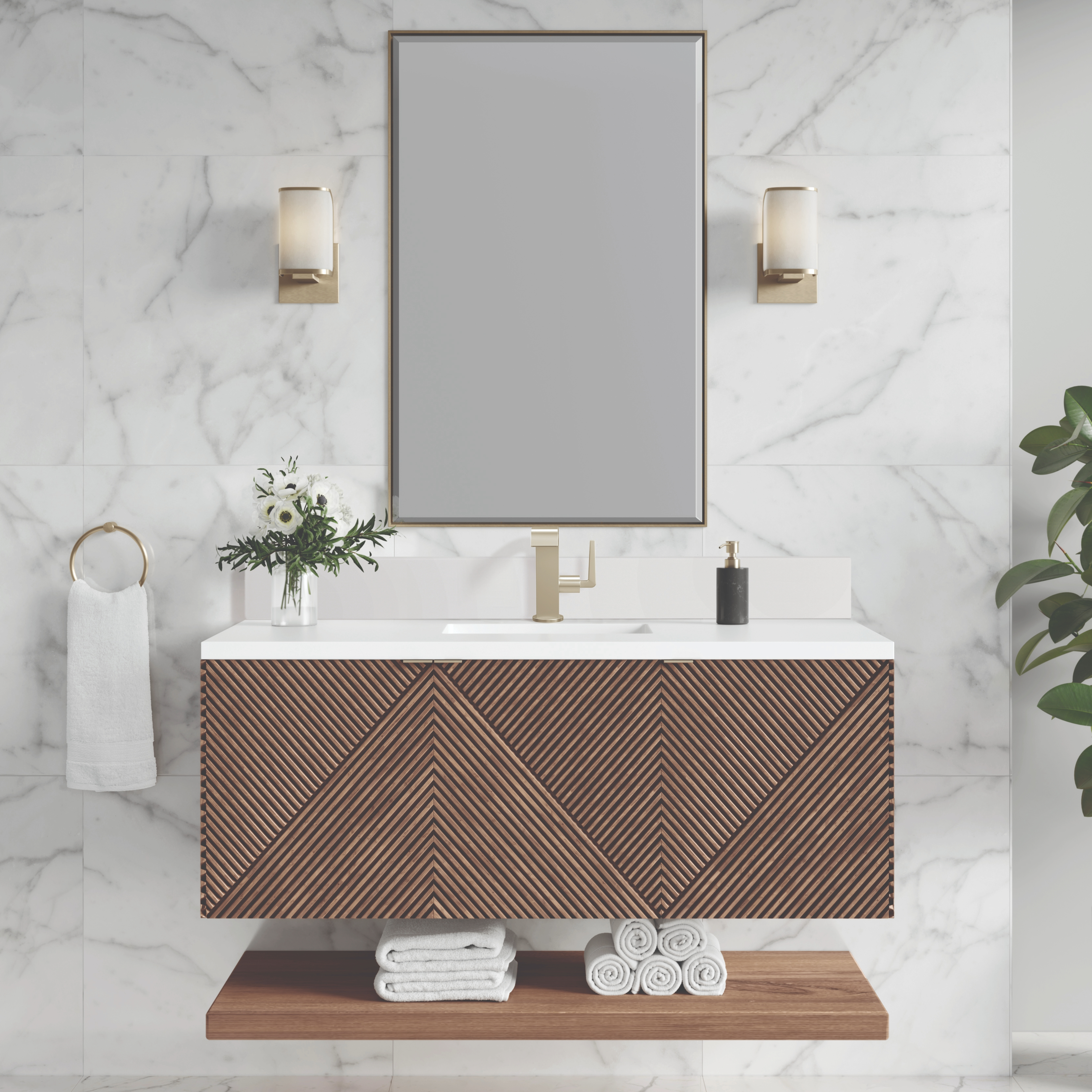 James Martin Marcello 48" Single Vanity, Chestnut