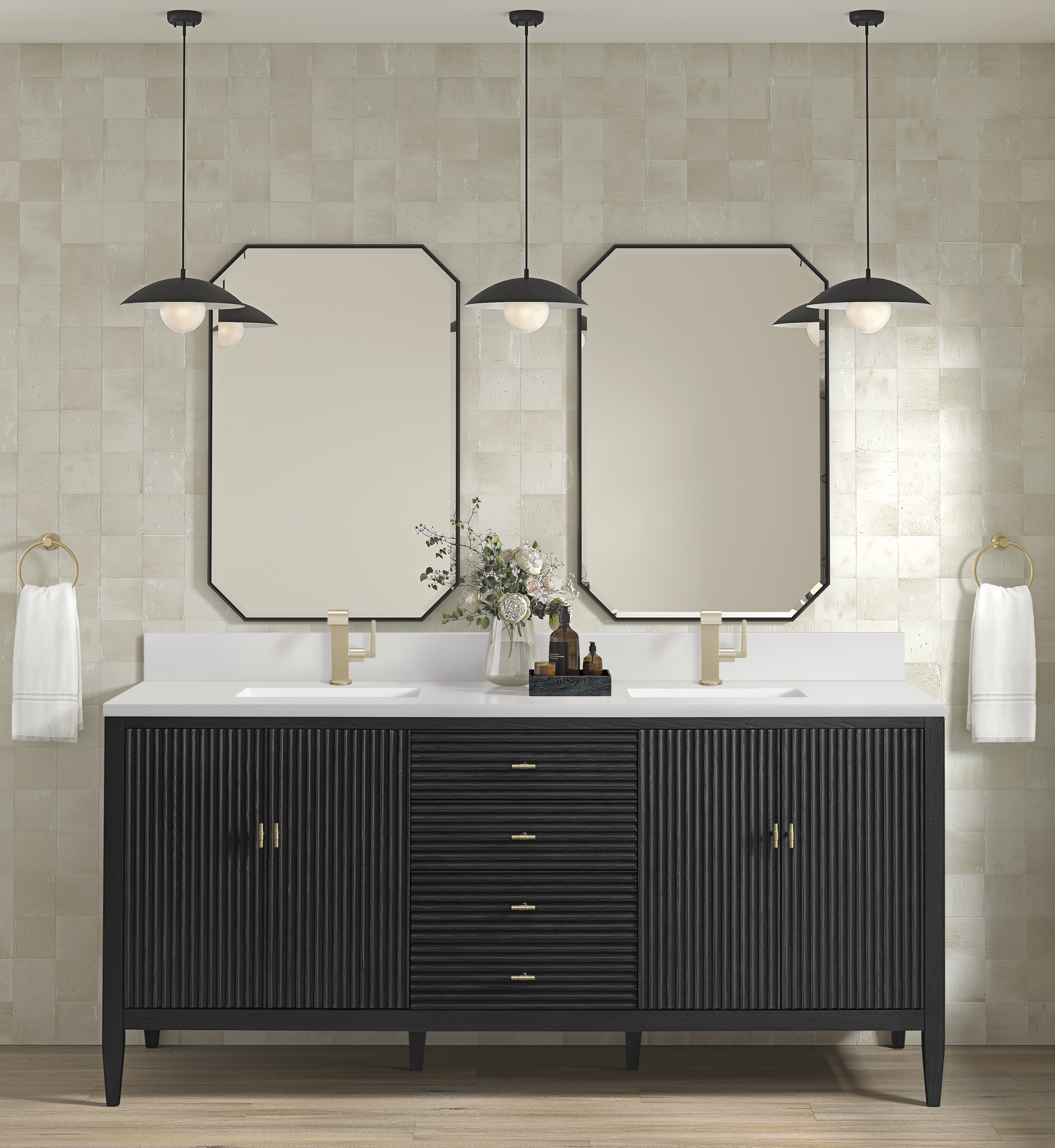 James Martin Myrrin 72" Vanity, Carbon Oak