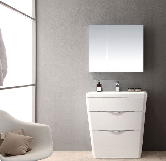 31 inch Modern Bathroom Vanity White Finish 